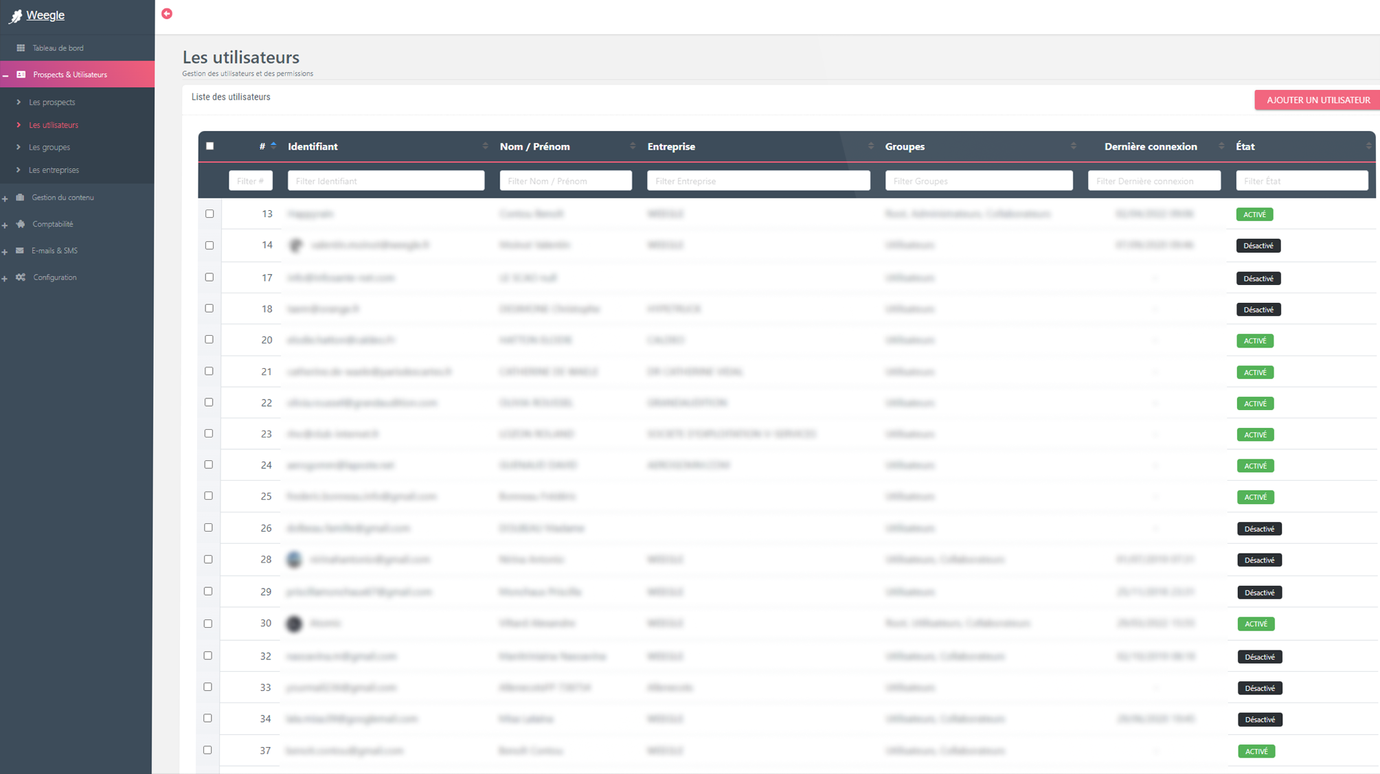 CRM : Gestion des utilisateurs et des autorisations